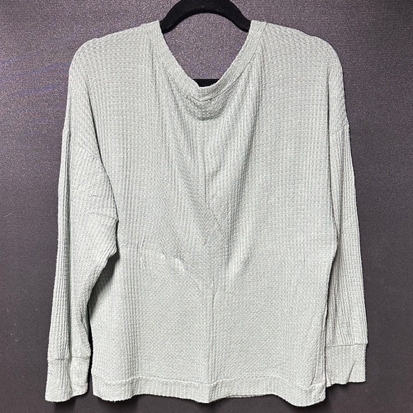 Pink Lily Sage Green Waffle Knit Top - Picture 5 of 5